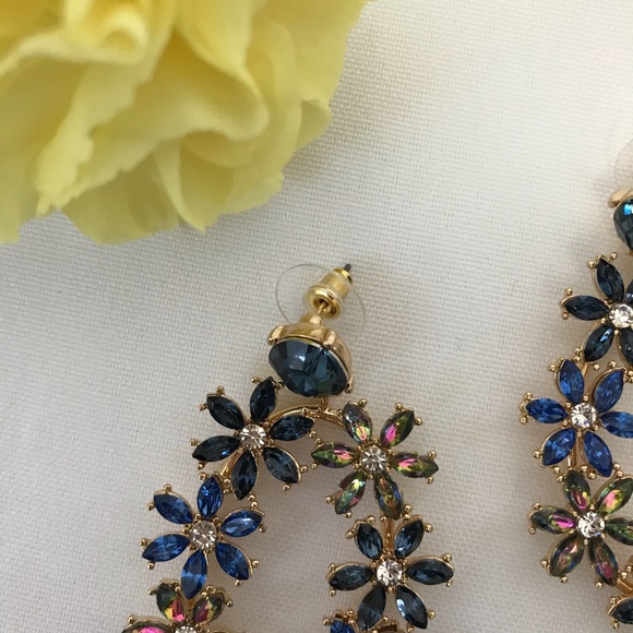 Flower Gold-Tone Drop Earrings - Picture 6 of 15